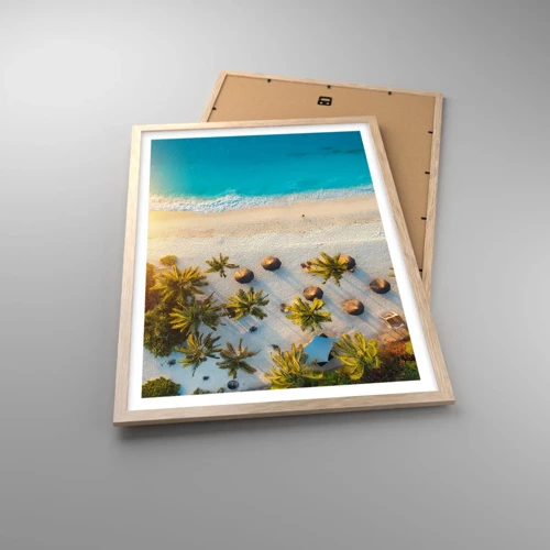 Poster in light oak frame - Welcome to Paradise - 50x70 cm