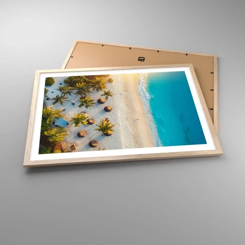 Poster in light oak frame - Welcome to Paradise - 70x50 cm