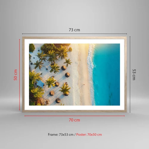 Poster in light oak frame - Welcome to Paradise - 70x50 cm