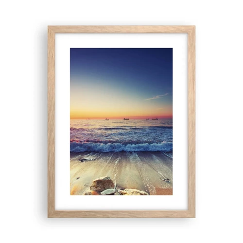 Poster in light oak frame - What Is behind the Horizon? - 30x40 cm