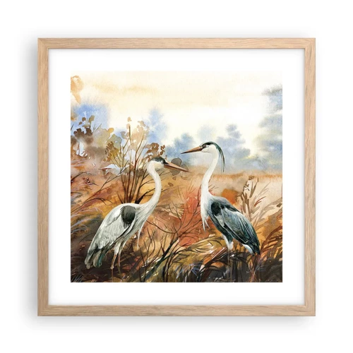 Poster in light oak frame - Where to in Autumn? - 40x40 cm