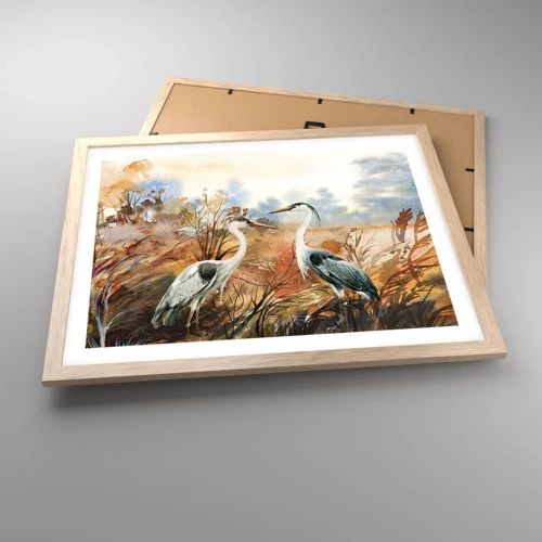 Poster in light oak frame - Where to in Autumn? - 50x40 cm