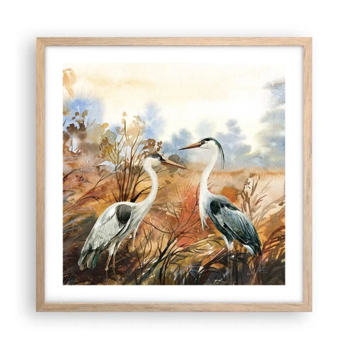 Poster in light oak frame - Where to in Autumn? - 50x50 cm