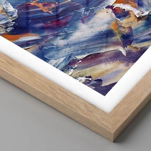 Poster in light oak frame - Whirlwind of Colour - 100x70 cm