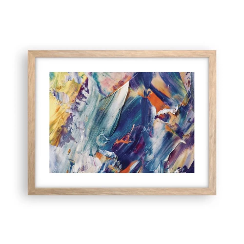 Poster in light oak frame - Whirlwind of Colour - 40x30 cm