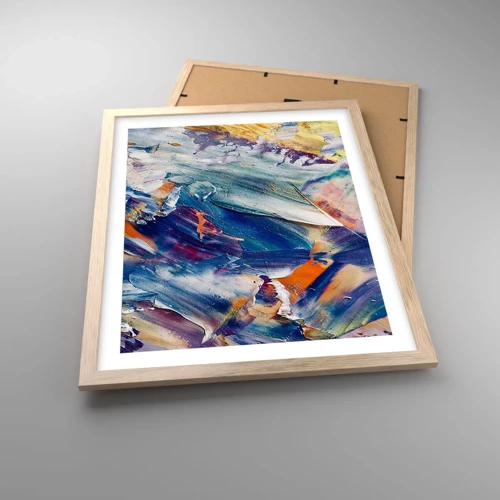 Poster in light oak frame - Whirlwind of Colour - 40x50 cm