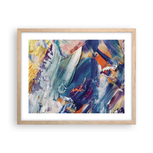 Poster in light oak frame - Whirlwind of Colour - 50x40 cm