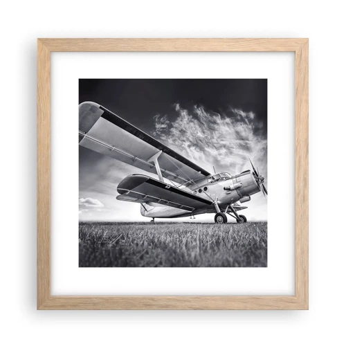 Poster in light oak frame - Winged Pilgrim - 30x30 cm