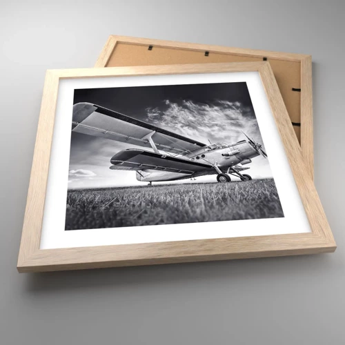 Poster in light oak frame - Winged Pilgrim - 30x30 cm