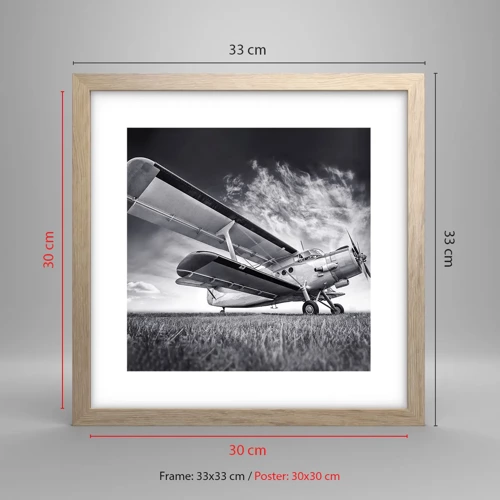 Poster in light oak frame - Winged Pilgrim - 30x30 cm