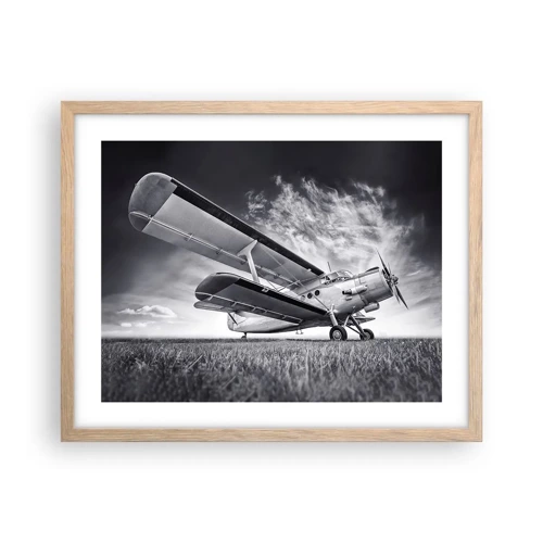 Poster in light oak frame - Winged Pilgrim - 50x40 cm