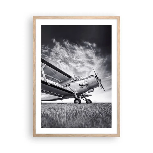 Poster in light oak frame - Winged Pilgrim - 50x70 cm