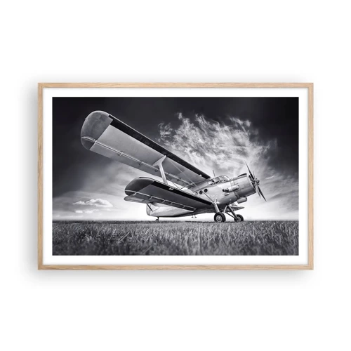 Poster in light oak frame - Winged Pilgrim - 91x61 cm