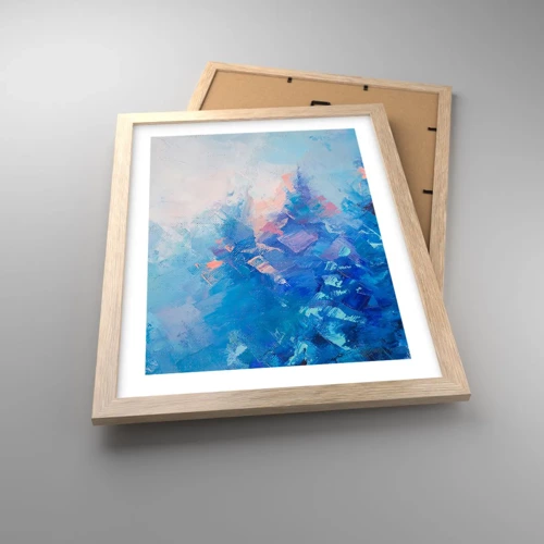 Poster in light oak frame - Winter Abstract - 30x40 cm