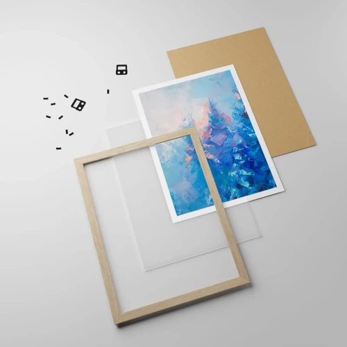 Poster in light oak frame - Winter Abstract - 30x40 cm