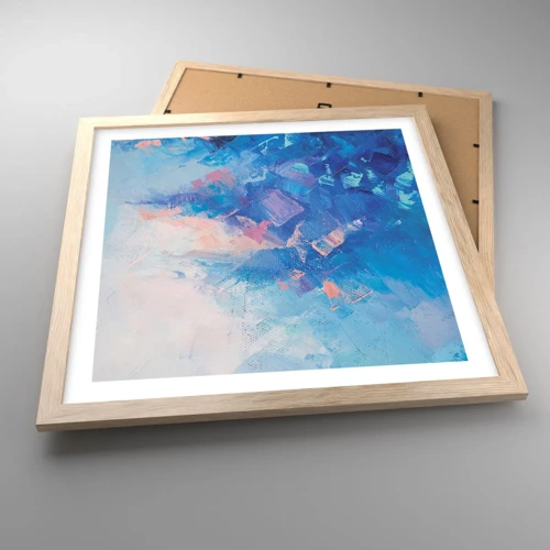 Poster in light oak frame - Winter Abstract - 40x40 cm