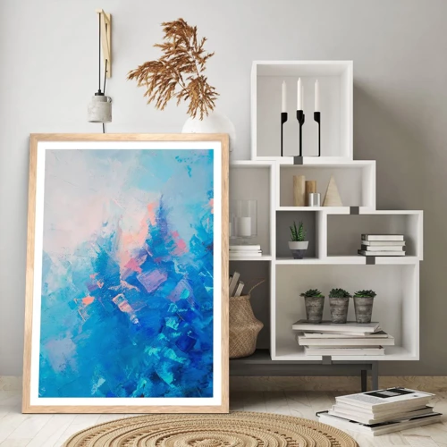 Poster in light oak frame - Winter Abstract - 40x50 cm