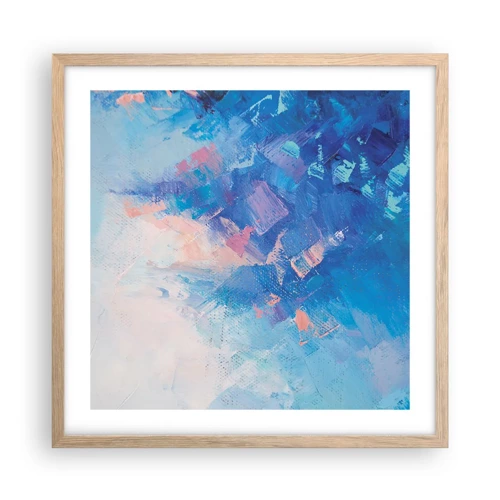 Poster in light oak frame - Winter Abstract - 50x50 cm