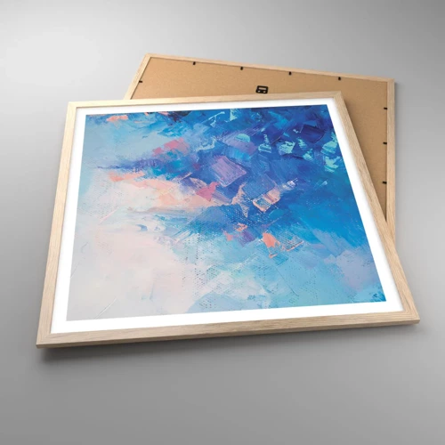 Poster in light oak frame - Winter Abstract - 60x60 cm