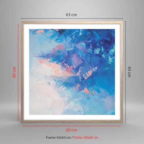 Poster in light oak frame - Winter Abstract - 60x60 cm