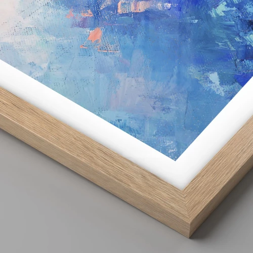 Poster in light oak frame - Winter Abstract - 60x60 cm