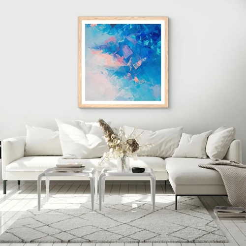 Poster in light oak frame - Winter Abstract - 60x60 cm