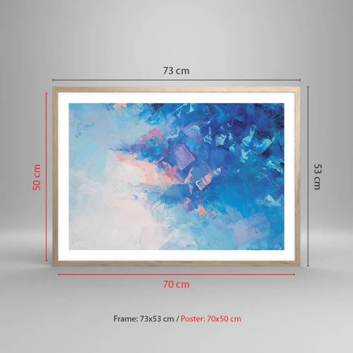 Poster in light oak frame - Winter Abstract - 70x50 cm