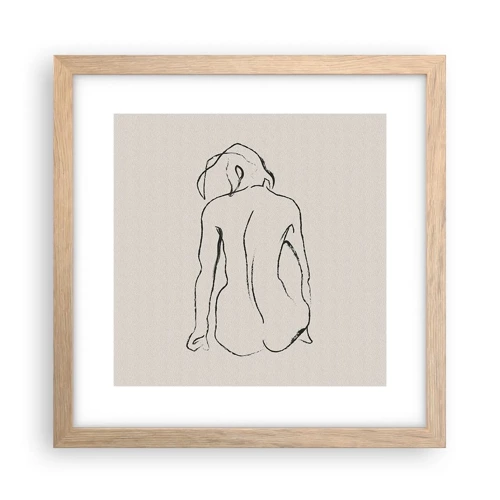 Poster in light oak frame - Woman Nude - 30x30 cm