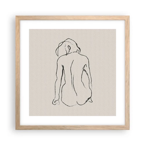 Poster in light oak frame - Woman Nude - 40x40 cm