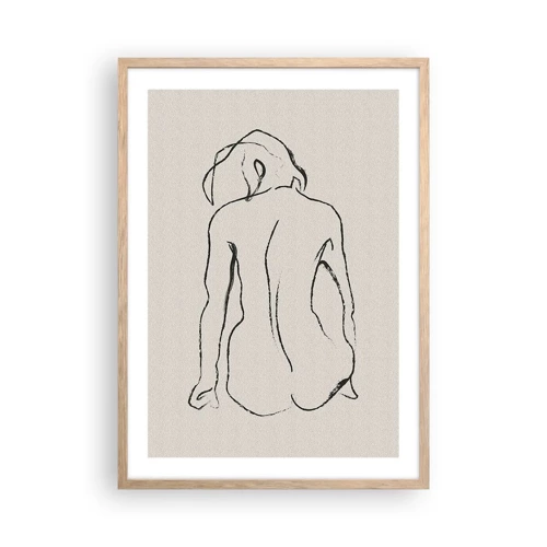 Poster in light oak frame - Woman Nude - 50x70 cm