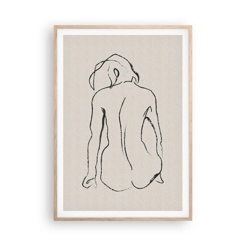 Poster in light oak frame - Woman Nude - 70x100 cm