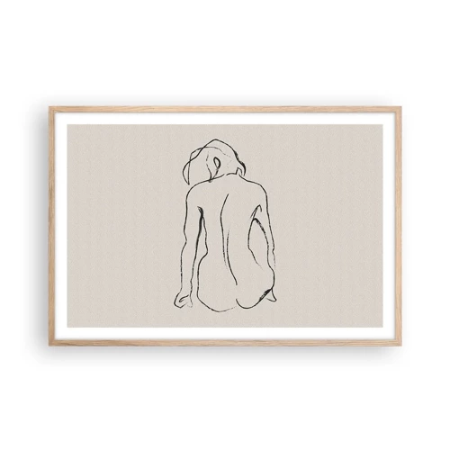 Poster in light oak frame - Woman Nude - 91x61 cm
