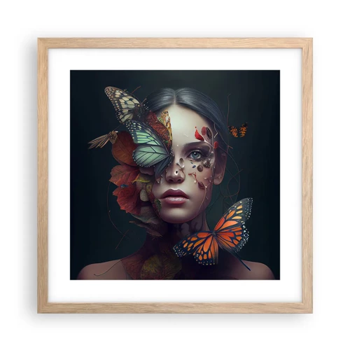 Poster in light oak frame - Wonderful Metamorphosis - 40x40 cm