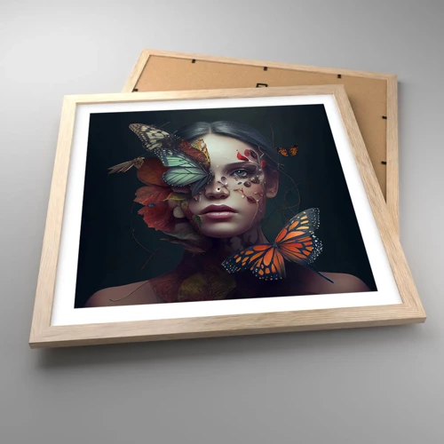 Poster in light oak frame - Wonderful Metamorphosis - 40x40 cm