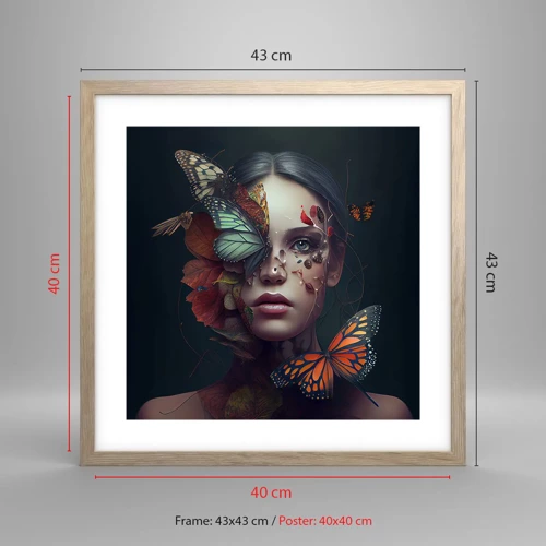 Poster in light oak frame - Wonderful Metamorphosis - 40x40 cm