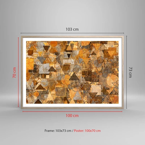 Poster in light oak frame - World Caught in One Form - 100x70 cm