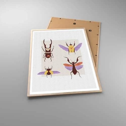 Poster in light oak frame - World of Insects - 70x100 cm
