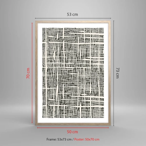 Poster in light oak frame - Woven Composition - 50x70 cm