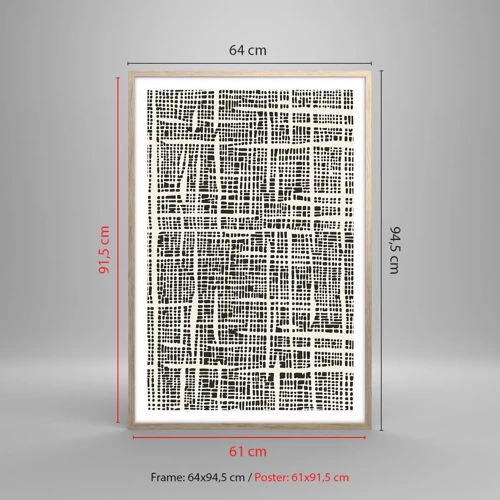 Poster in light oak frame - Woven Composition - 61x91 cm