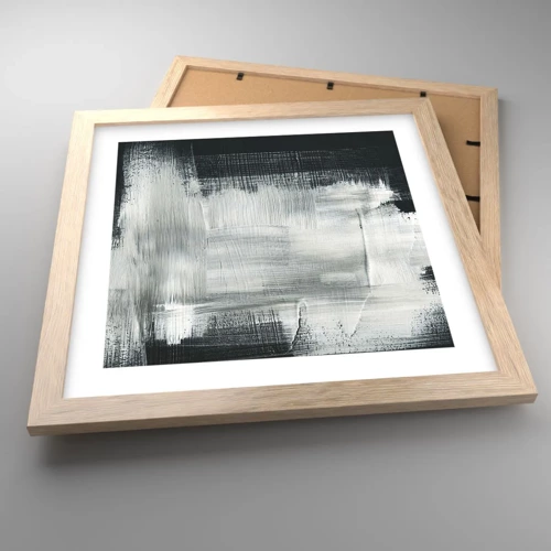 Poster in light oak frame - Woven from the Vertical and the Horizontal - 30x30 cm