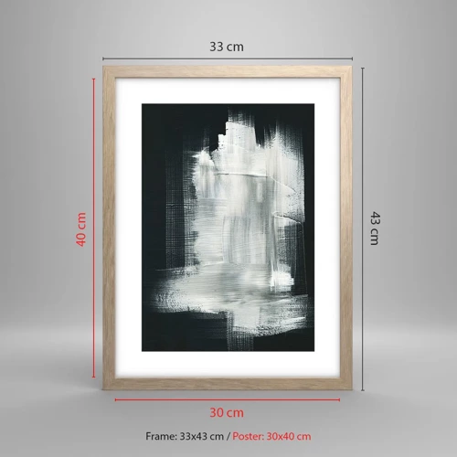 Poster in light oak frame - Woven from the Vertical and the Horizontal - 30x40 cm