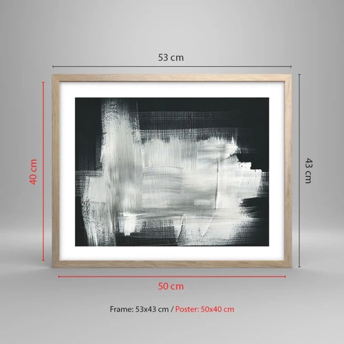 Poster in light oak frame - Woven from the Vertical and the Horizontal - 50x40 cm