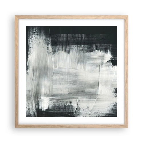 Poster in light oak frame - Woven from the Vertical and the Horizontal - 50x50 cm