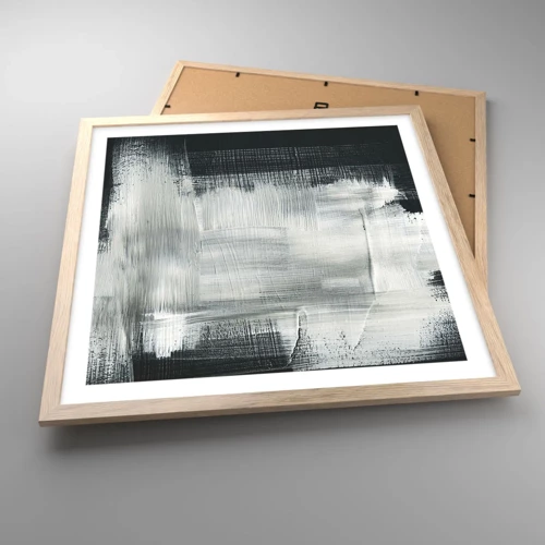 Poster in light oak frame - Woven from the Vertical and the Horizontal - 50x50 cm