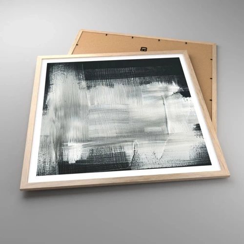 Poster in light oak frame - Woven from the Vertical and the Horizontal - 60x60 cm