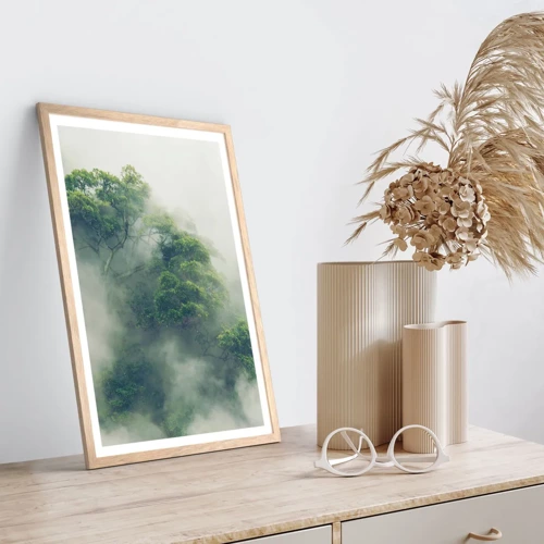 Poster in light oak frame - Wrapped In Fog - 30x40 cm