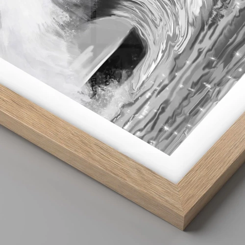 Poster in light oak frame - Wrath of the Ocean - 70x50 cm