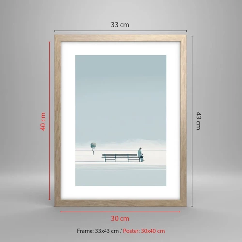 Poster in light oak frame - Yes, I Am Waiting - 30x40 cm