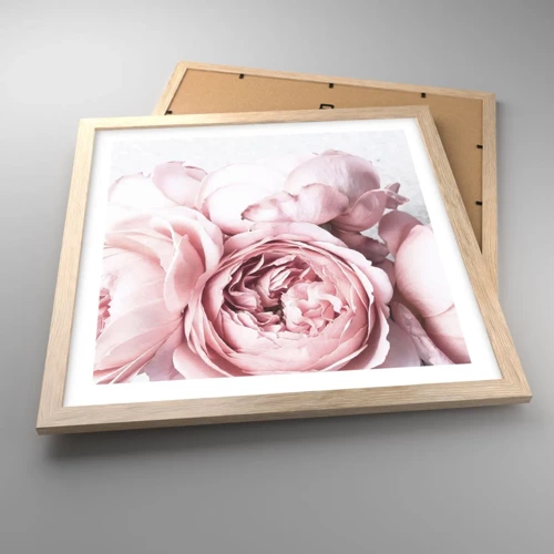 Poster in light oak frame - for the Romantics - 40x40 cm