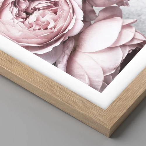 Poster in light oak frame - for the Romantics - 40x40 cm